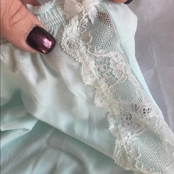 New Pip & Vine Maternity Blue pajama tank shorts sleep set XL Pregnancy Lace - Picture 7 of 7